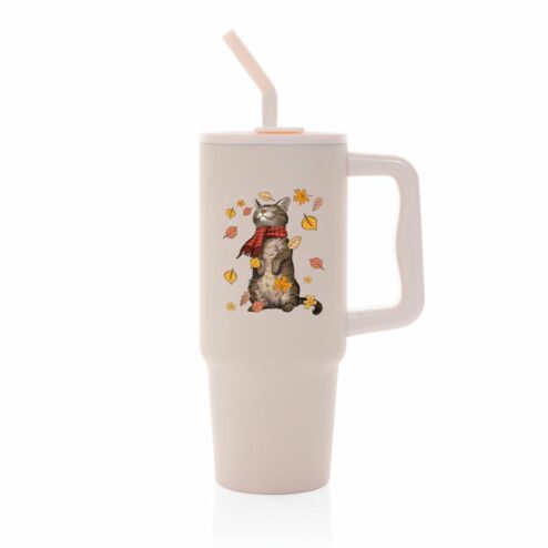 Cana termica premium cu pai-Autumn Cat