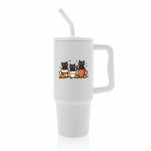 Cana termica premium cu pai-Cozy Cats