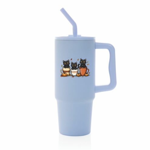 Cana termica premium cu pai-Cozy Cats