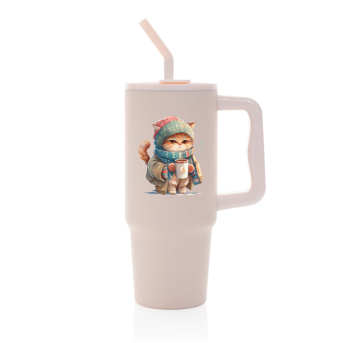 Cana termica premium cu pai-Winter Cat