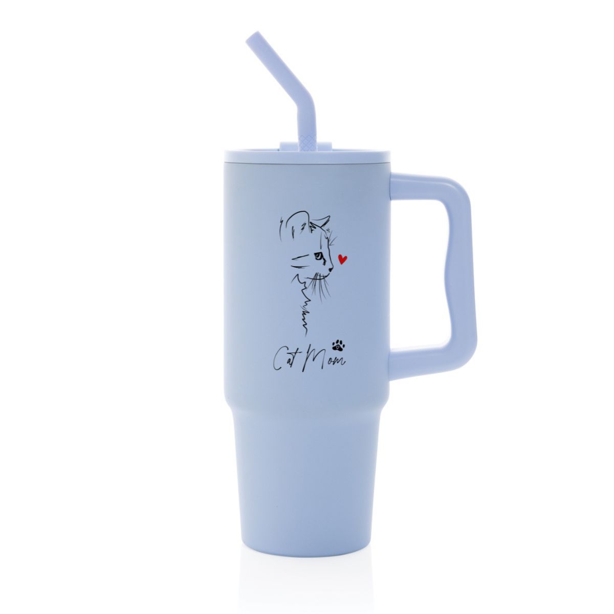 Cana termica premium cu pai-Cat Mom Love