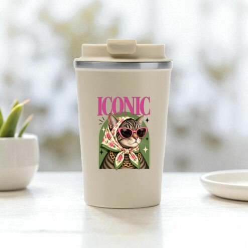 Cana termos cafea-Iconic Cat