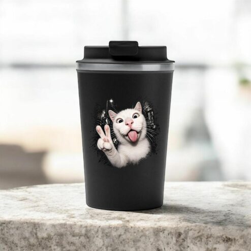 Cana termos cafea-Crazy Cat