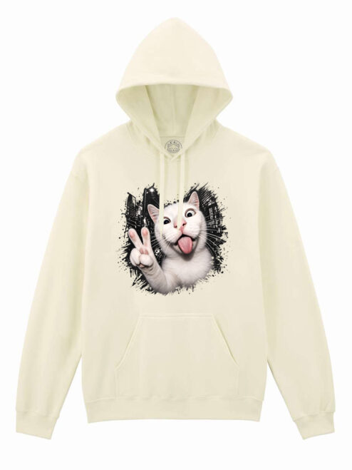 Hanorac printat-Crazy Cat, Unisex