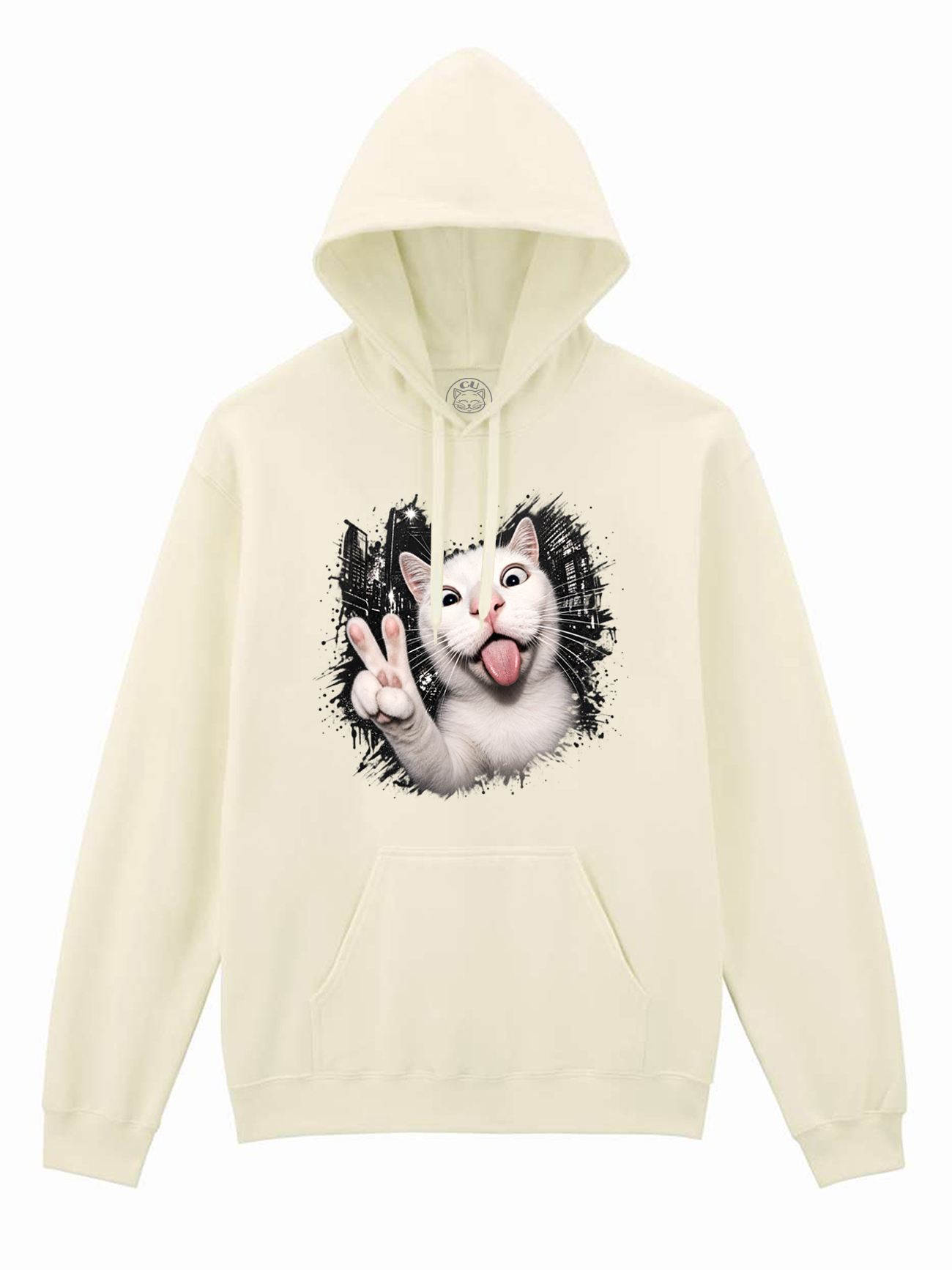 Hanorac printat-Crazy Cat, Unisex
