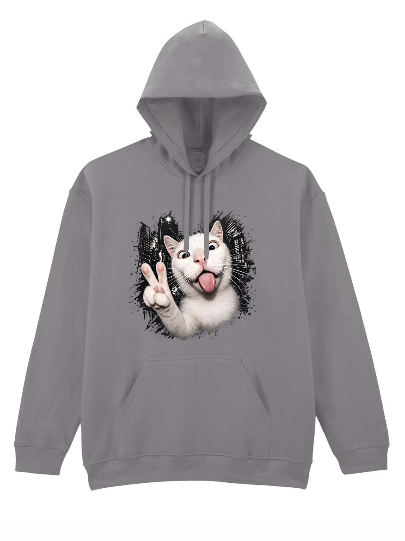 Hanorac printat-Crazy Cat, Unisex