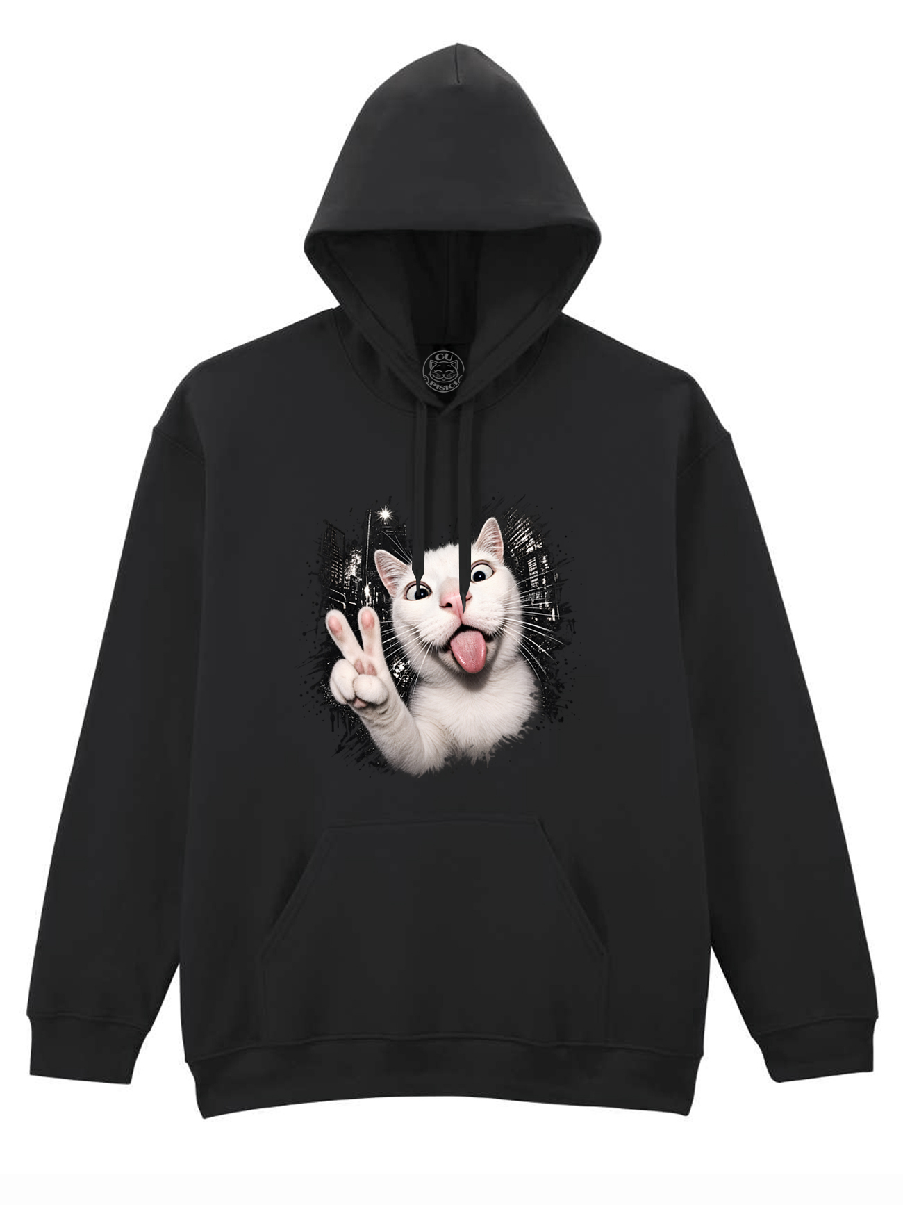 Hanorac printat-Crazy Cat, Unisex
