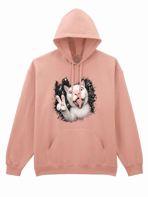 Hanorac printat-Crazy Cat, Unisex
