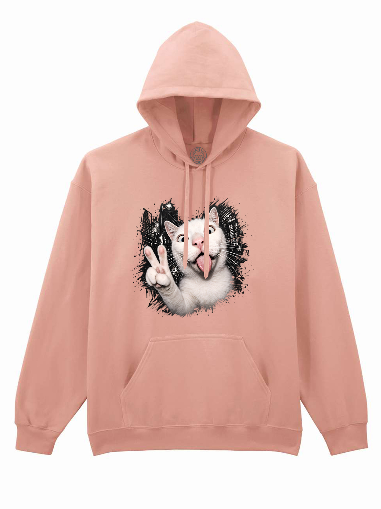 Hanorac printat-Crazy Cat, Unisex