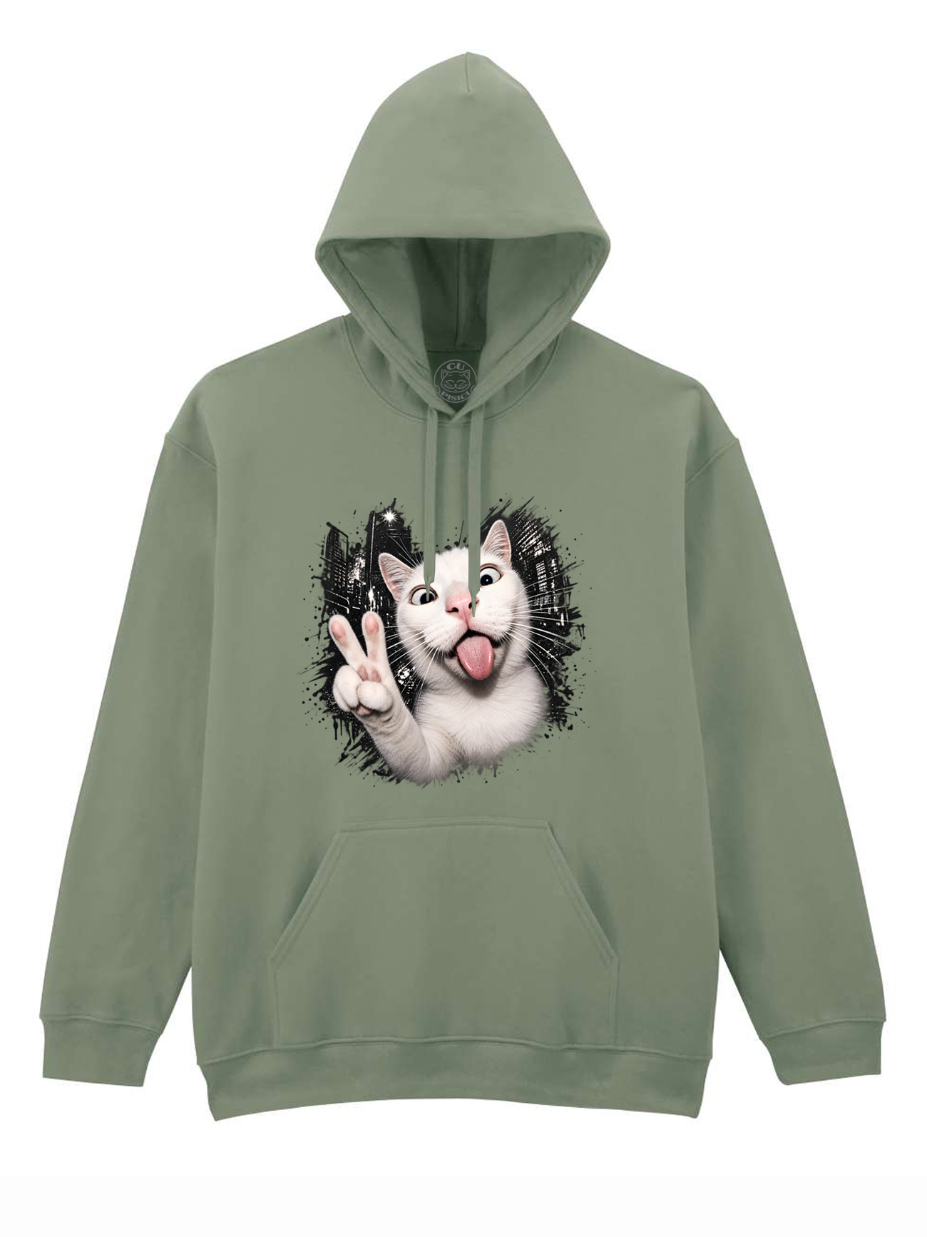 Hanorac printat-Crazy Cat, Unisex