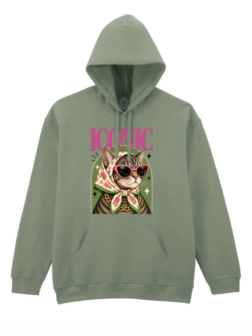 Hanorac printat-Iconic Cat, Unisex