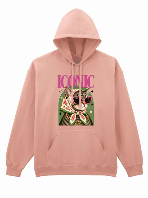 Hanorac printat-Iconic Cat, Unisex