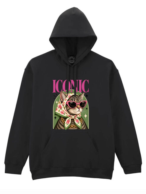 Hanorac printat-Iconic Cat, Unisex
