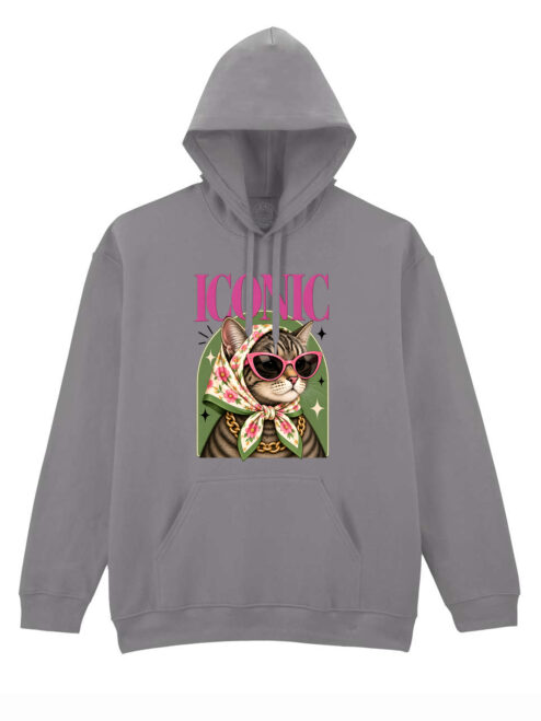 Hanorac printat-Iconic Cat, Unisex