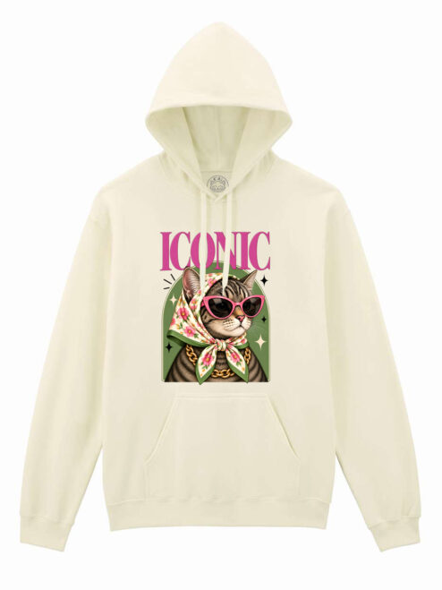 Hanorac printat-Iconic Cat, Unisex