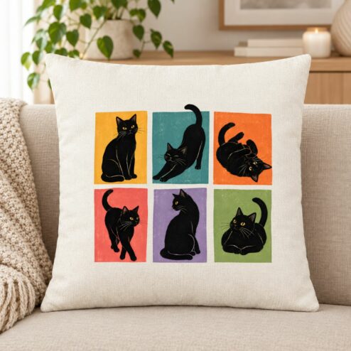 Perna decorativa-Black Cat Magic