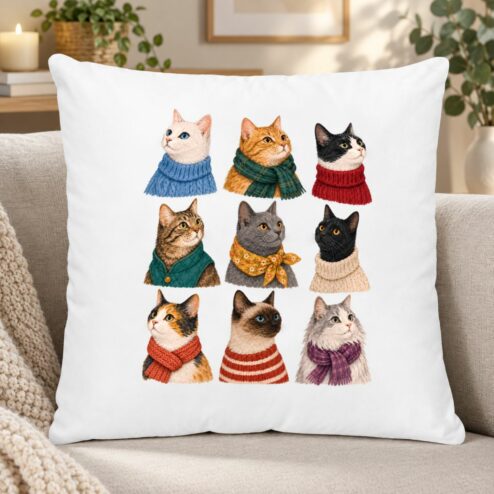 Perna decorativa-Cozy Cat Season