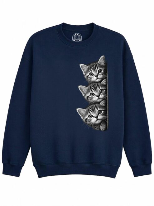 Bluza Printata Curious Kittens – Copii, Unisex