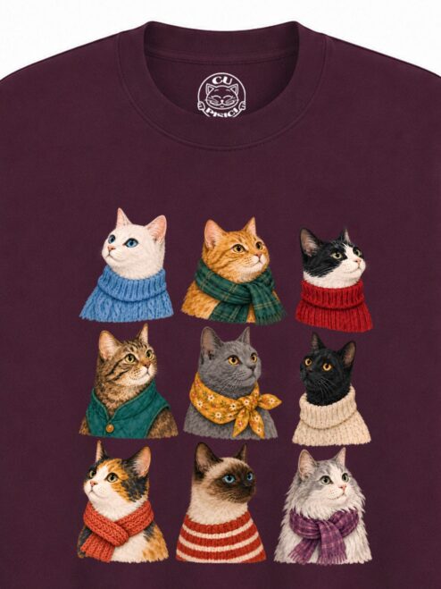 Bluza Printata Cozy Cat Season – Copii, Unisex