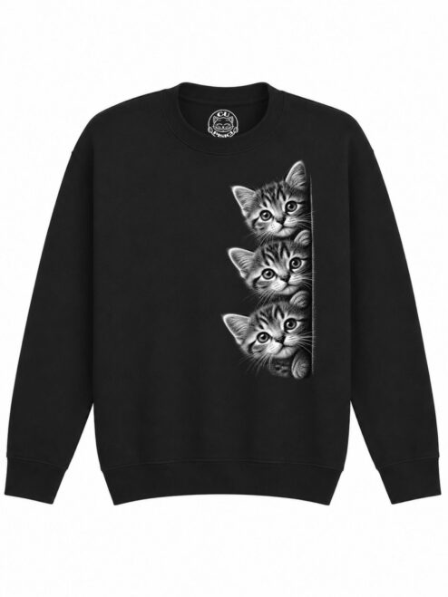 Bluza Printata Curious Kittens – Copii, Unisex