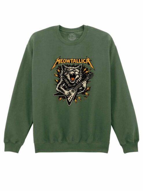 Bluza printata-Meowtallica, Unisex
