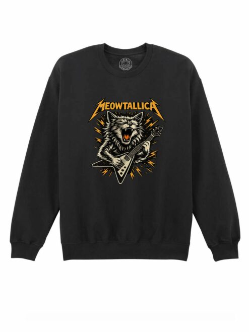 Bluza printata-Meowtallica, Unisex