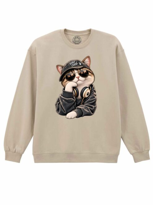 Bluza printata-Cool Cat, Unisex