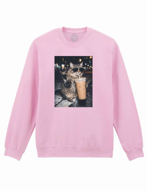 Bluza printata-Rebel Cat, Unisex