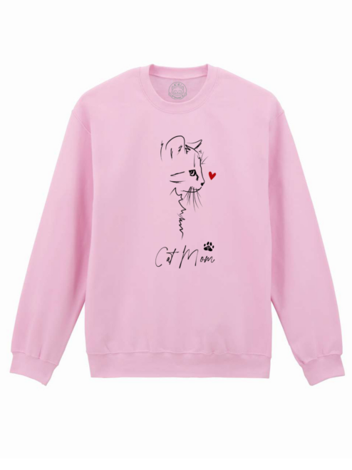 Bluza printata-Cat Mom Love, Unisex