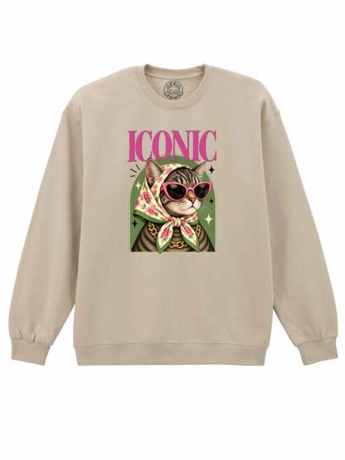 Bluza printata-Iconic Cat, Unisex