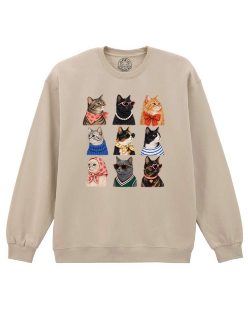 Bluza printata-Fancy Cats, Unisex