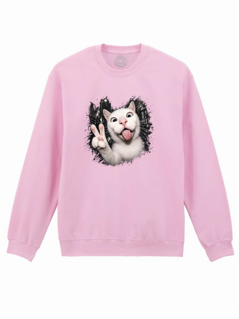 Bluza printata-Crazy Cat, Unisex