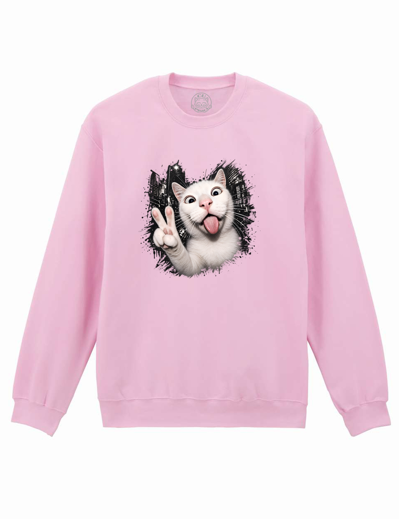 Bluza printata-Crazy Cat, Unisex