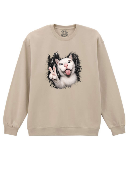 Bluza printata-Crazy Cat, Unisex