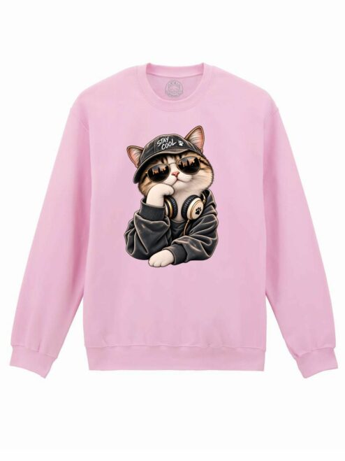 Bluza printata-Cool Cat, Unisex