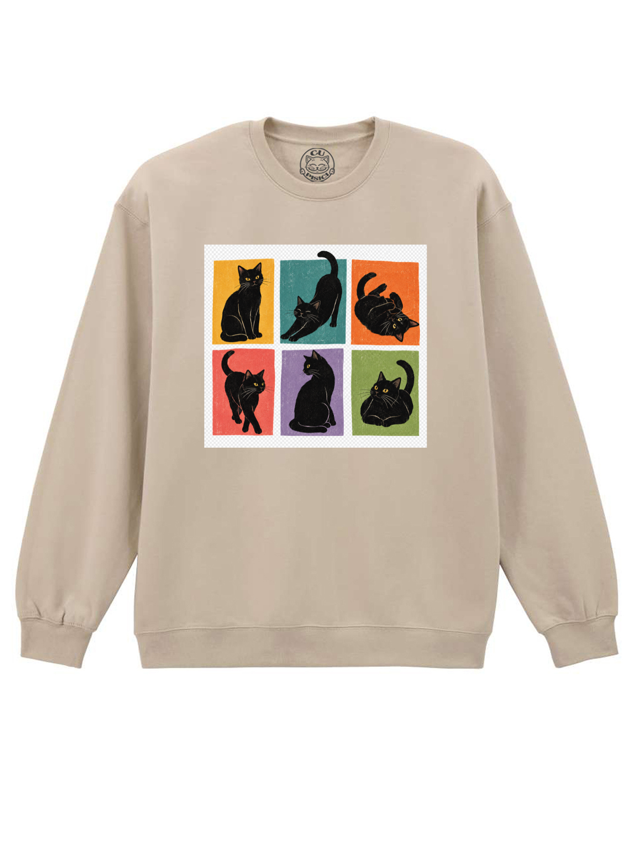 Bluza printata-Black Cat Magic, Unisex