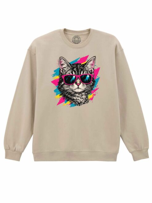 Bluza printata-Pop Cat, Unisex