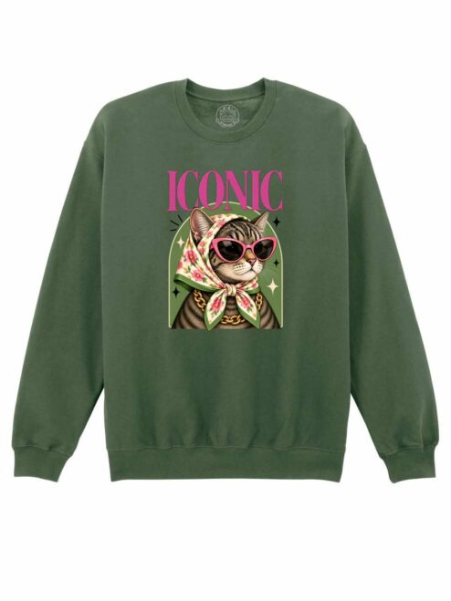 Bluza printata-Iconic Cat, Unisex