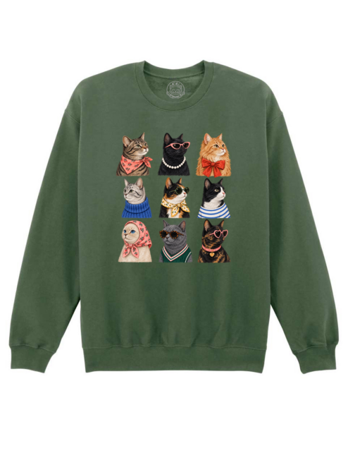 Bluza printata-Fancy Cats, Unisex