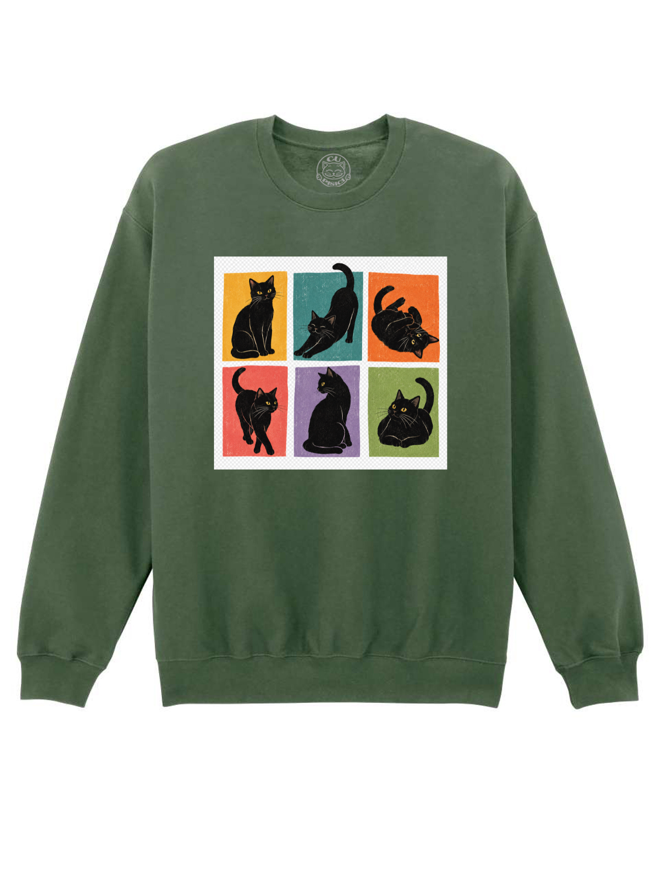 Bluza printata-Black Cat Magic, Unisex