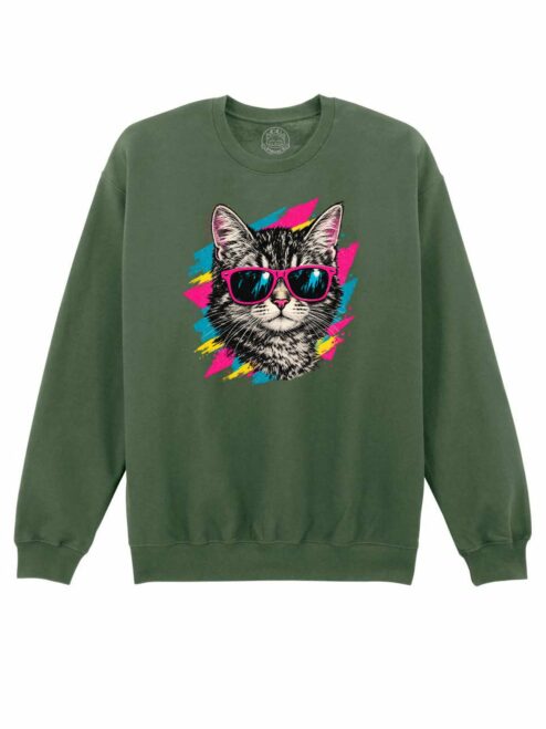 Bluza printata-Pop Cat, Unisex