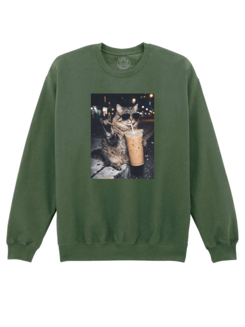 Bluza printata-Rebel Cat, Unisex