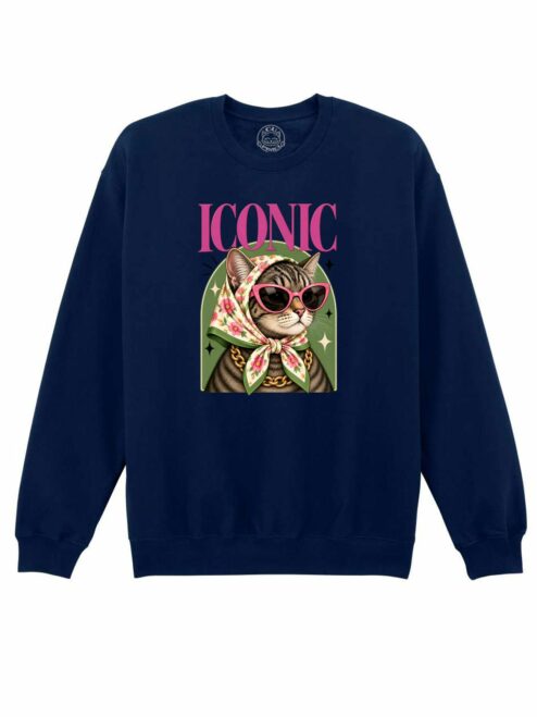 Bluza printata-Iconic Cat, Unisex