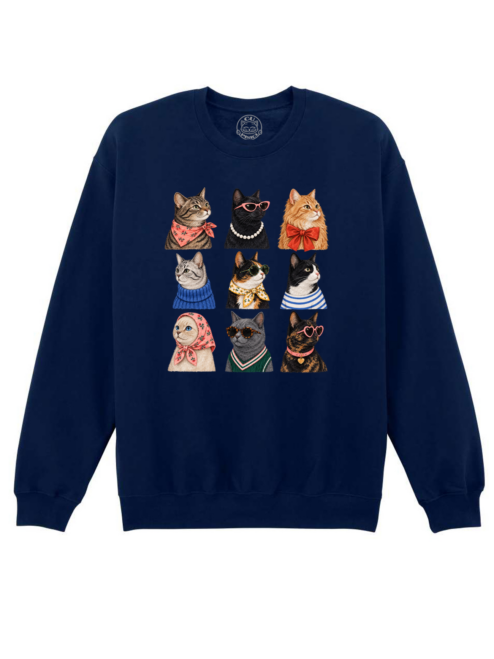 Bluza printata-Fancy Cats, Unisex