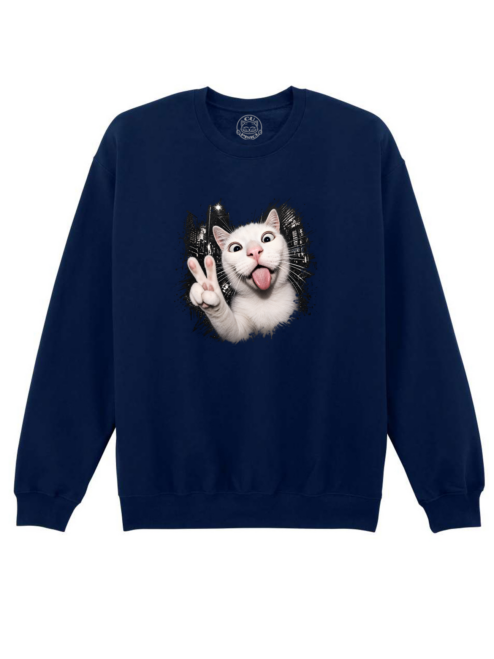 Bluza printata-Crazy Cat, Unisex