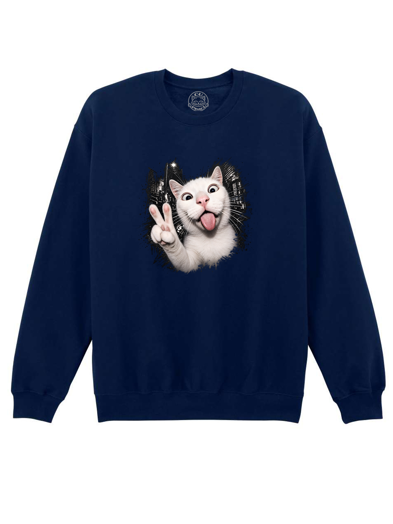 Bluza printata-Crazy Cat, Unisex