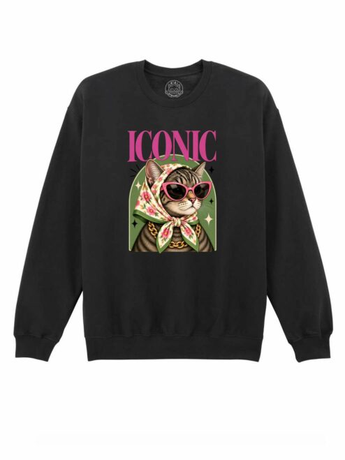 Bluza printata-Iconic Cat, Unisex