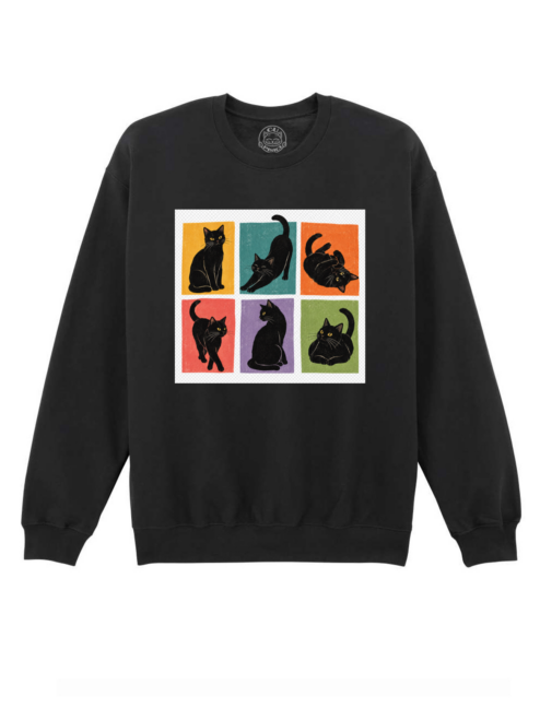 Bluza printata-Black Cat Magic, Unisex