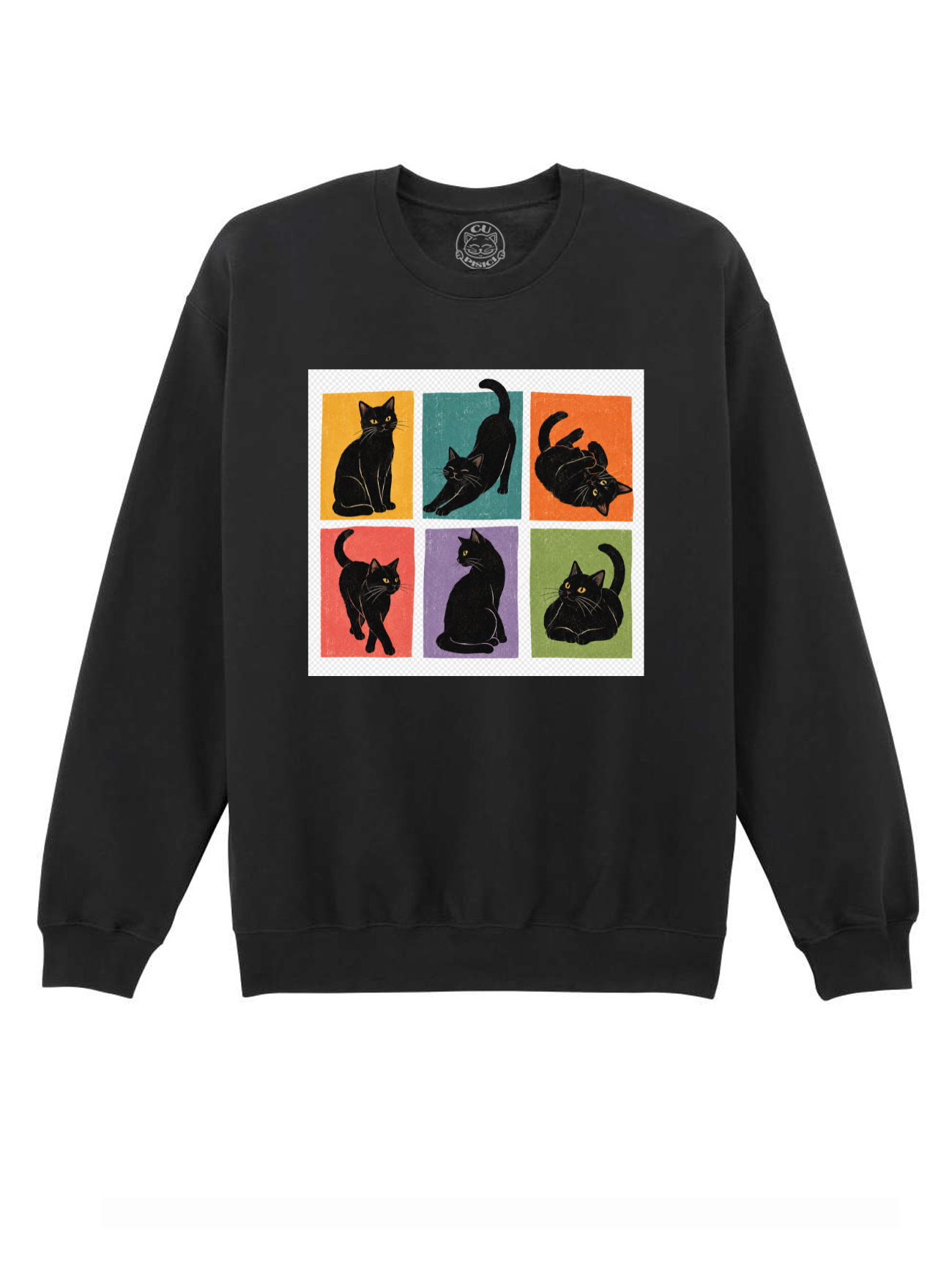 Bluza printata-Black Cat Magic, Unisex