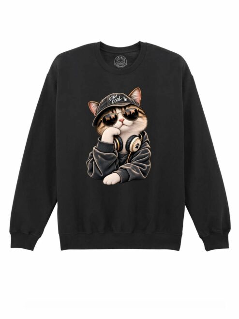 Bluza printata-Cool Cat, Unisex